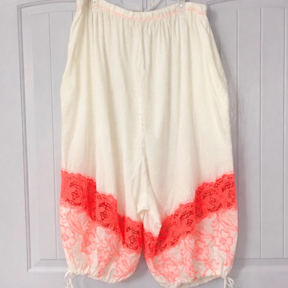 Free People Intimately Day Glow Joggers in White/Neon Pink Combo~Size Large~NWT - Picture 8 of 15